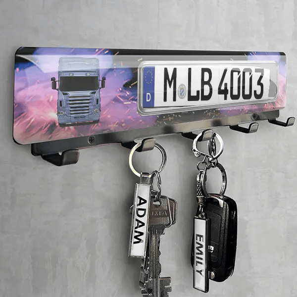 LKW Schlüsselbrett personalisiert mit deinem LKW u. Kennzeichen!