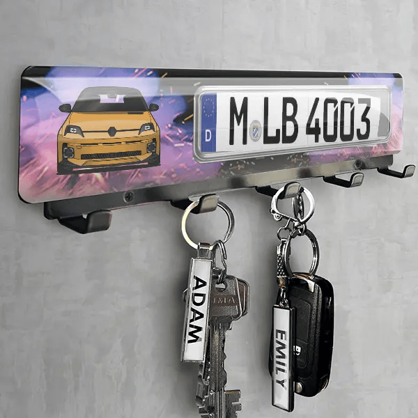 5 E-Tech Schlüsselbrett personalisiert mit deinem Auto u. Kennzeichen!