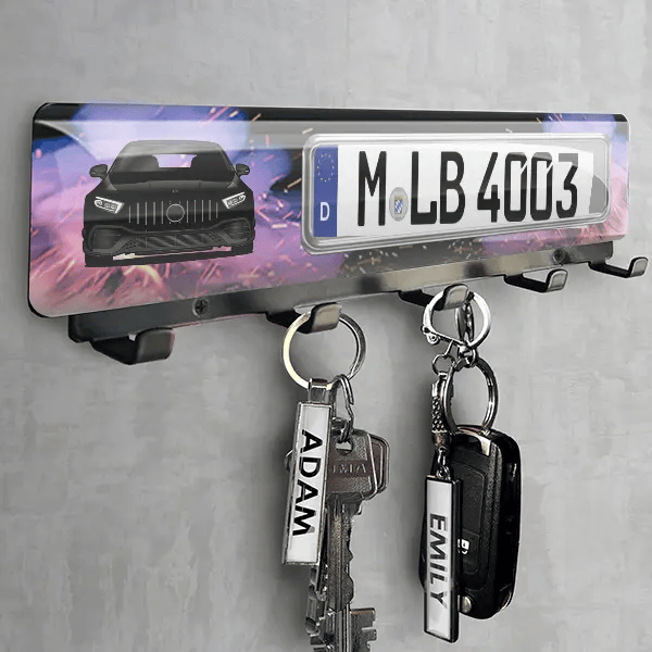 A-Klasse AMG Schlüsselbrett personalisiert mit deinem Auto u. Kennzeichen!