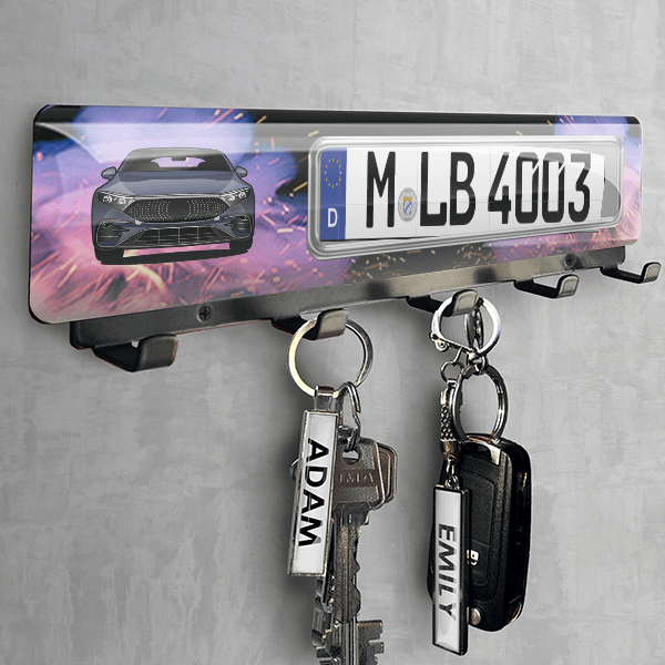 100 Schlüsselbrett personalisiert mit deinem Auto u. Kennzeichen!