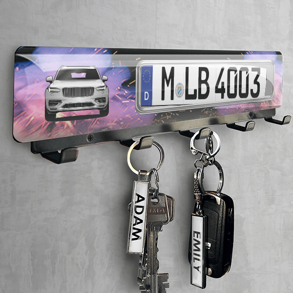XC90 Schlüsselbrett personalisiert mit deinem Auto u. Kennzeichen!