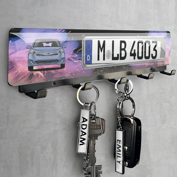 Verso S Schlüsselbrett personalisiert mit deinem Auto u. Kennzeichen!