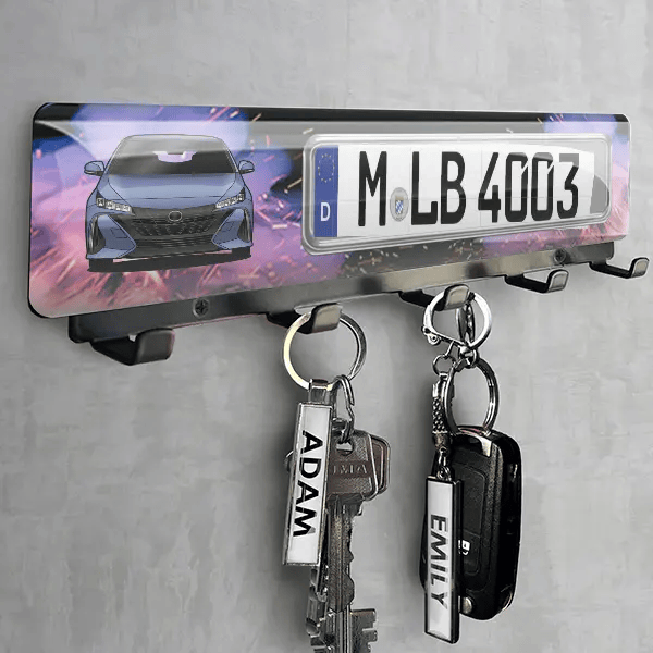 Prius Schlüsselbrett personalisiert mit deinem Auto u. Kennzeichen!