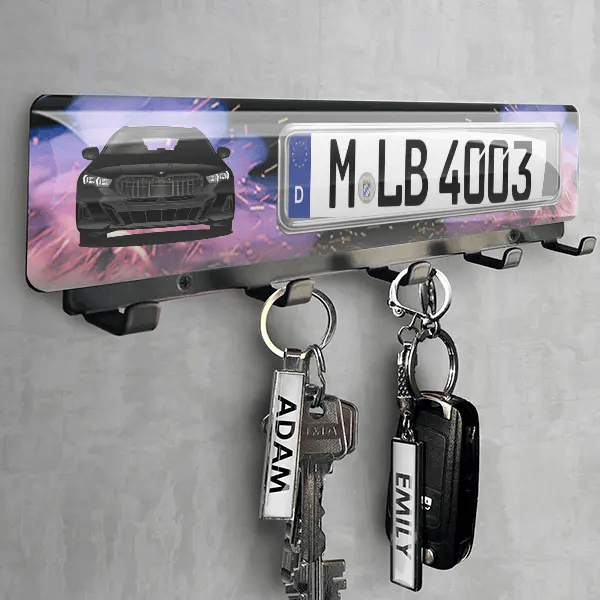 i5 Schlüsselbrett personalisiert mit deinem Auto u. Kennzeichen!