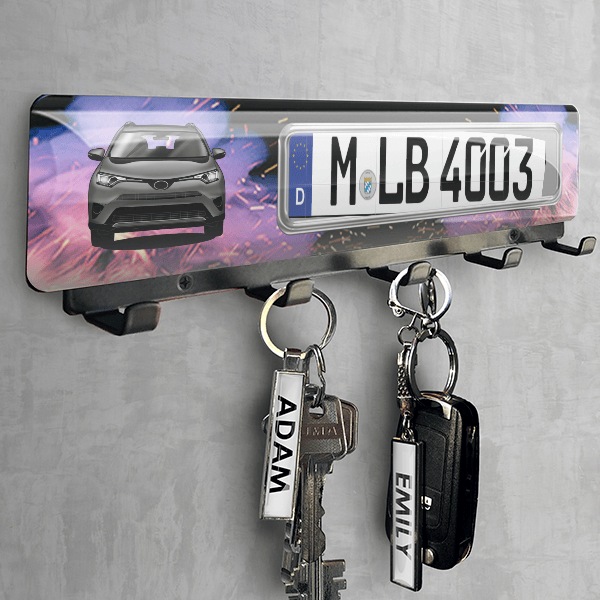 RAV4 Schlüsselbrett personalisiert mit deinem Auto u. Kennzeichen!