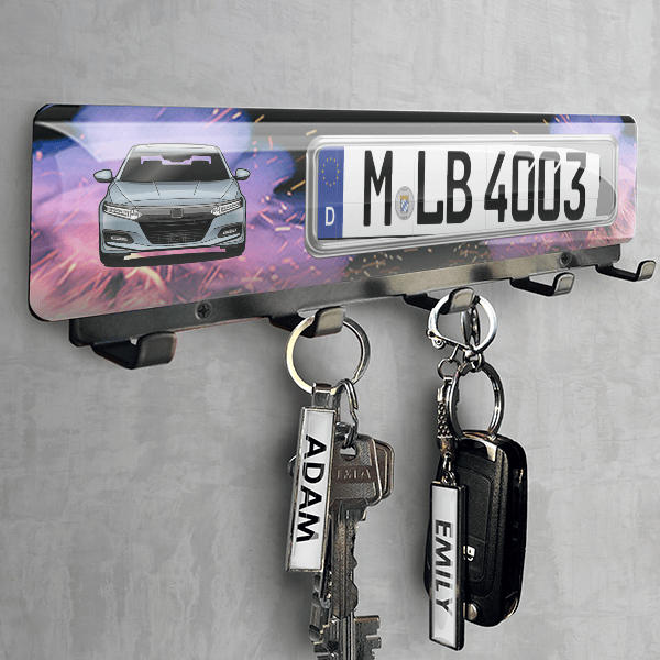 Accord Schlüsselbrett personalisiert mit deinem Auto u. Kennzeichen!