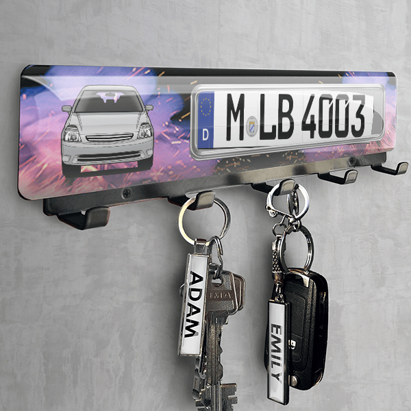 Stream Schlüsselbrett personalisiert mit deinem Auto u. Kennzeichen!