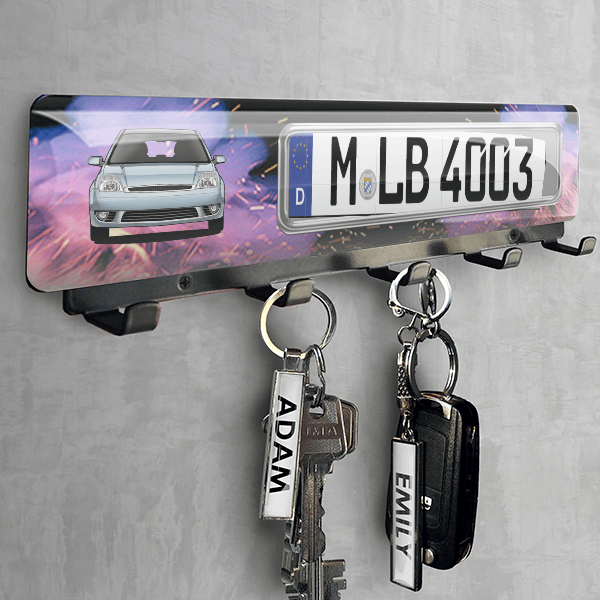 Fiesta Limousine Schlüsselbrett personalisiert mit deinem Auto u. Kennzeichen!