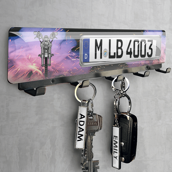 Wide Glide Schlüsselbrett personalisiert mit deinem Motorrad u. Kennzeichen!