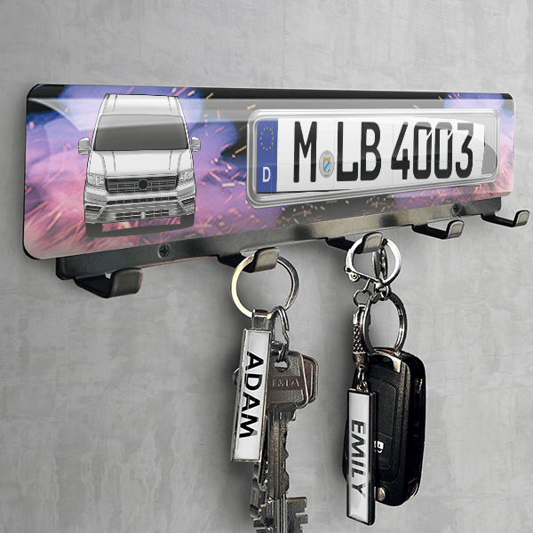 Crafter Schlüsselbrett personalisiert mit deinem Auto u. Kennzeichen!