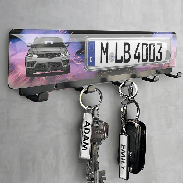 Sport SVR Schlüsselbrett personalisiert mit deinem Auto u. Kennzeichen!