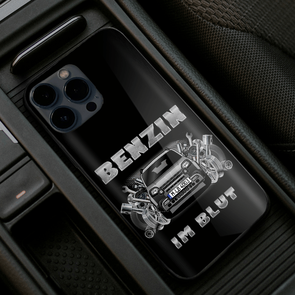 Panda City Cross Handyhülle Iphone 13, 11, 14 usw. mit deinem Auto u. Kennzeichen, Modelle im Sortiment!