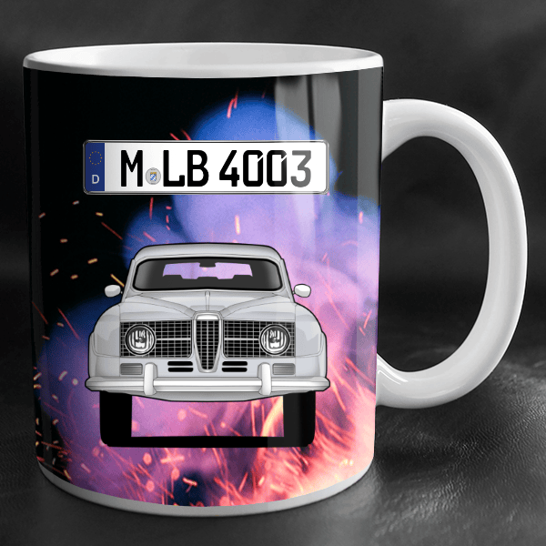 96 Tasse personalisiert mit Wunsch - Auto u. Kennzeichen!