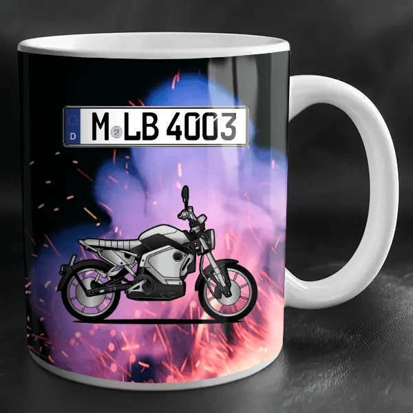 TC Tasse personalisiert mit Wunsch - Motorrad u. Kennzeichen!