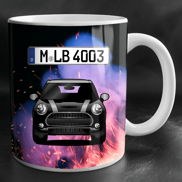 Cooper SD Coupe Tasse personalisiert mit Wunsch - Auto u. Kennzeichen!