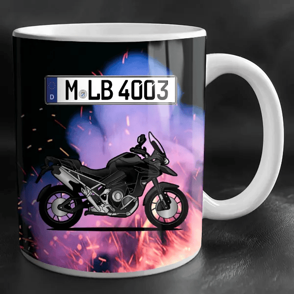 Tiger 1200 GT Explorer Tasse personalisiert mit Wunsch - Motorrad u. Kennzeichen!