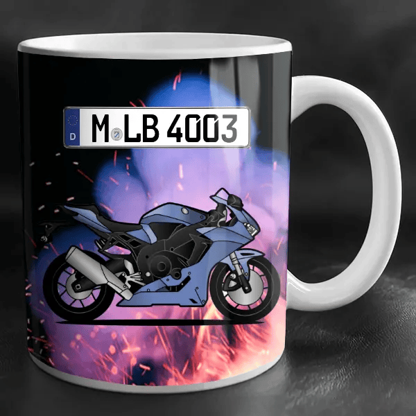 CBR1000 RR Tasse personalisiert mit Wunsch - Motorrad u. Kennzeichen!