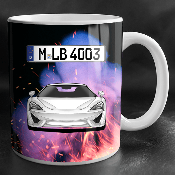 570 S Tasse personalisiert mit Wunsch - Auto u. Kennzeichen!