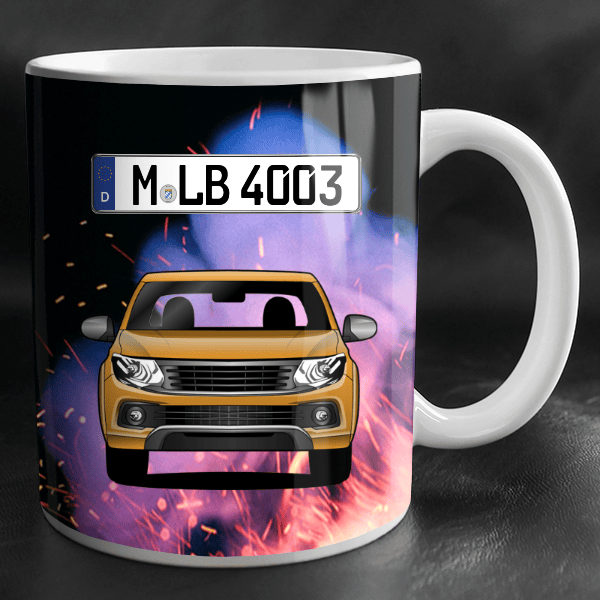 Fullback Tasse personalisiert mit Wunsch - Auto u. Kennzeichen!