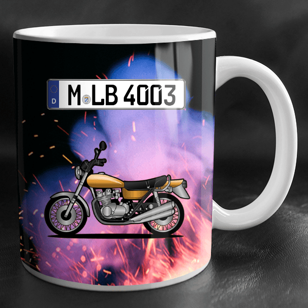 Z1 Tasse personalisiert mit Wunsch - Motorrad u. Kennzeichen!