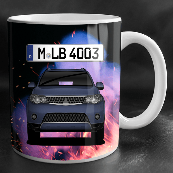 Outlander Tasse personalisiert mit Wunsch - Auto u. Kennzeichen!