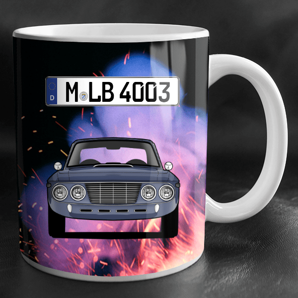 Fulvia Coupe Tasse personalisiert mit Wunsch - Auto u. Kennzeichen!
