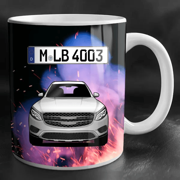 GLC Tasse personalisiert mit Wunsch - Auto u. Kennzeichen!