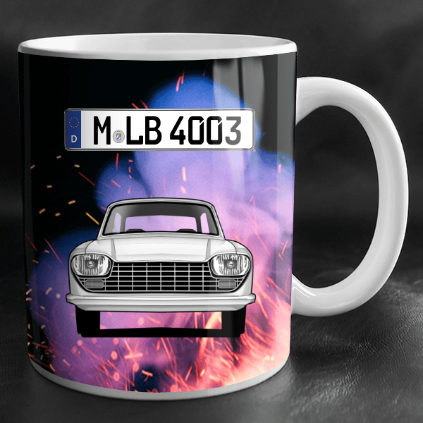 204 Caravan Tasse personalisiert mit Wunsch - Auto u. Kennzeichen!