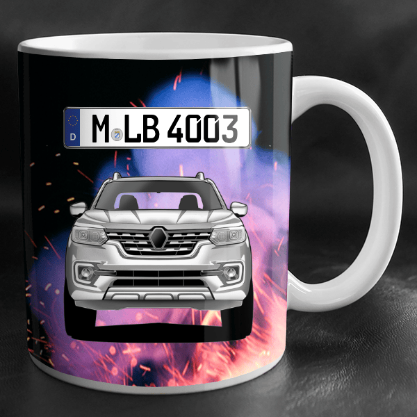 Alaskan Tasse personalisiert mit Wunsch - Auto u. Kennzeichen!