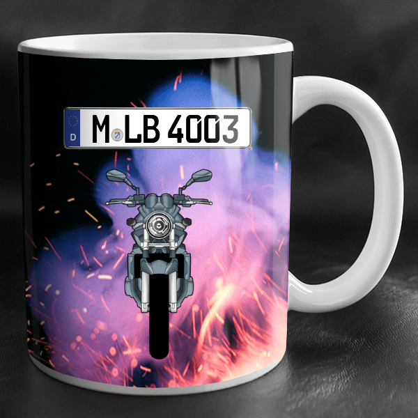 GSF 1200 Bandit Tasse personalisiert mit Wunsch - Motorrad u. Kennzeichen!