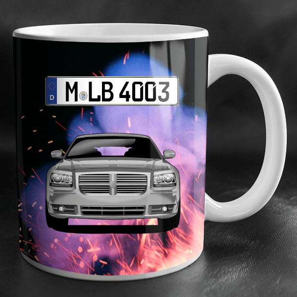 Magnum Tasse personalisiert mit Wunsch - Auto u. Kennzeichen!