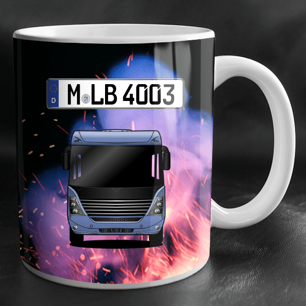 7870 Tasse personalisiert mit Wunsch - Wohnwagen u. Kennzeichen!