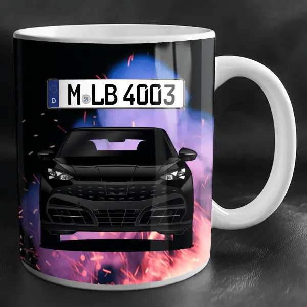 Tavascan Tasse personalisiert mit Wunsch - Auto u. Kennzeichen!