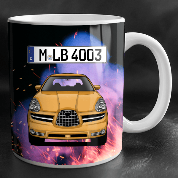 B9 Tribeca Tasse personalisiert mit Wunsch - Auto u. Kennzeichen!