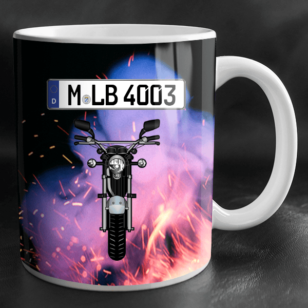 RV 125 Tasse personalisiert mit Wunsch - Motorrad u. Kennzeichen!