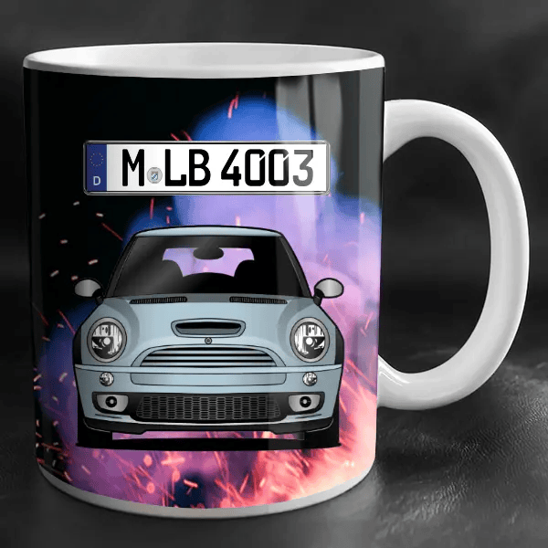 John Cooper Works GP Tasse personalisiert mit Wunsch - Auto u. Kennzeichen!