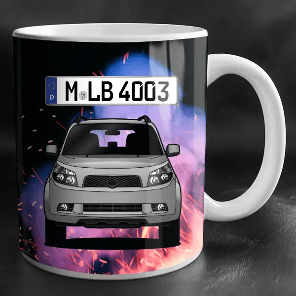 Terios Adventure Tasse personalisiert mit Wunsch - Auto u. Kennzeichen!