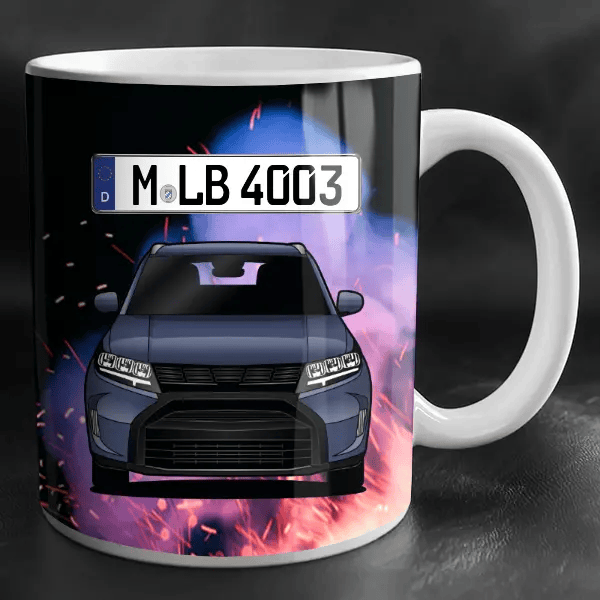 Vitara Tasse personalisiert mit Wunsch - Auto u. Kennzeichen!