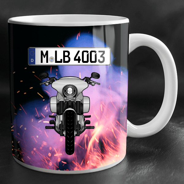 Sport Glide Tasse personalisiert mit Wunsch - Motorrad u. Kennzeichen!