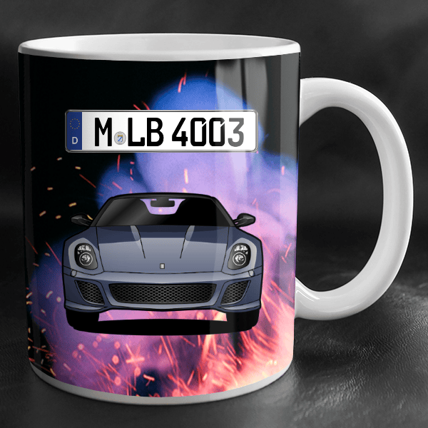 599 SA Aperta Roadster Tasse personalisiert mit Wunsch - Auto u. Kennzeichen!