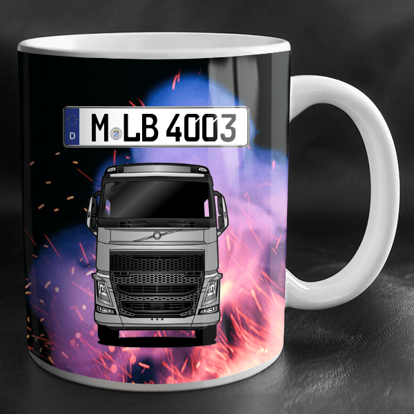 FH4 Tasse personalisiert mit Wunsch - LKW u. Kennzeichen!