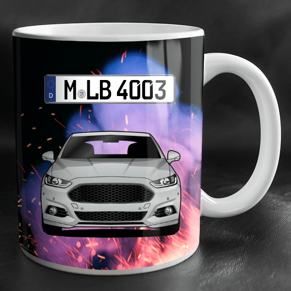 Mondeo Limousine Tasse personalisiert mit Wunsch - Auto u. Kennzeichen!