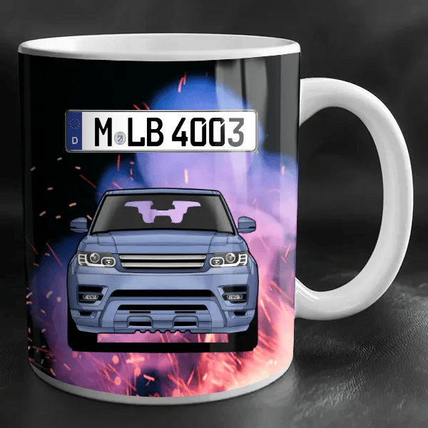 Sport SVR Tasse personalisiert mit Wunsch - Auto u. Kennzeichen!