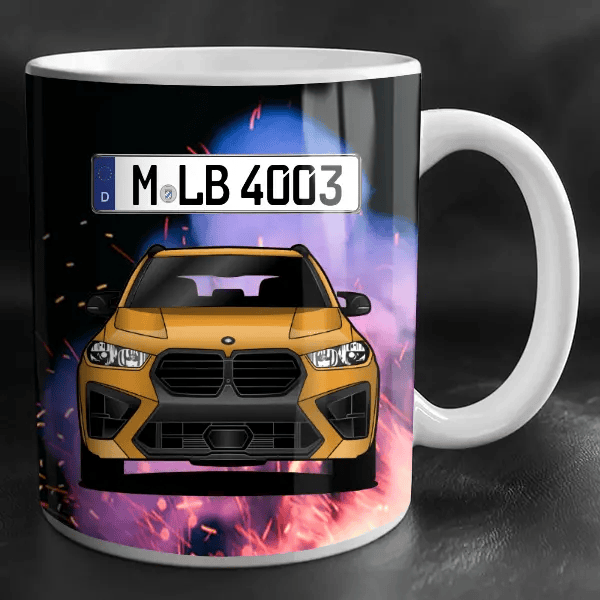 X5 M Tasse personalisiert mit Wunsch - Auto u. Kennzeichen!