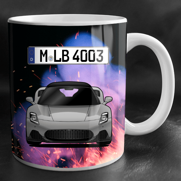 MC20 Tasse personalisiert mit Wunsch - Auto u. Kennzeichen!