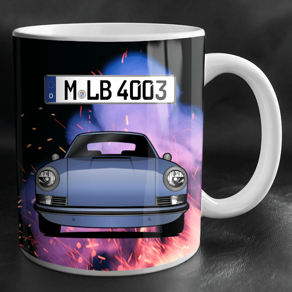 912 Tasse personalisiert mit Wunsch - Auto u. Kennzeichen!