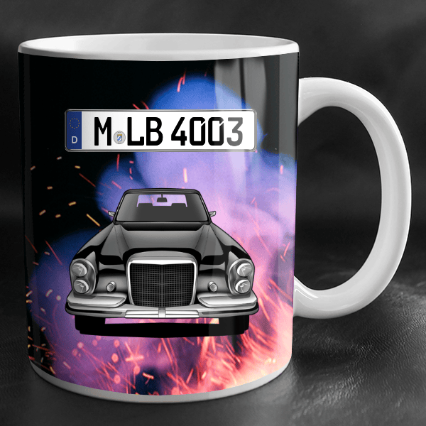 280 S Tasse personalisiert mit Wunsch - Auto u. Kennzeichen!