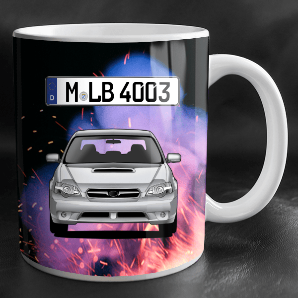 Legacy Combi Tasse personalisiert mit Wunsch - Auto u. Kennzeichen!