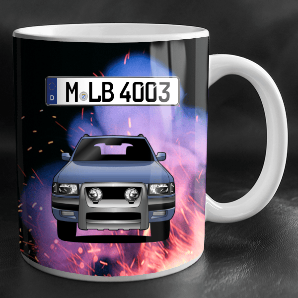 Frontera B Sport Tasse personalisiert mit Wunsch - Auto u. Kennzeichen!