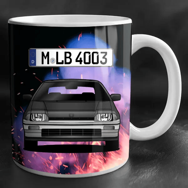CRX Tasse personalisiert mit Wunsch - Auto u. Kennzeichen!
